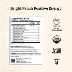 Yogi Bright Peach Tea cup steeping to reveal vibrant aroma and balanced flavor.