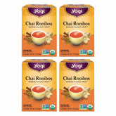 Yogi Chai Rooibos tea bags ready to brew for a caffeine-free evening.