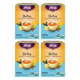 Yogi DeTox tea packaging showcases organic branding for a daily detox ritual.