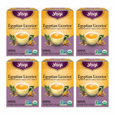 Yogi Egyptian Licorice Tea packaging with warm aroma for unwinding