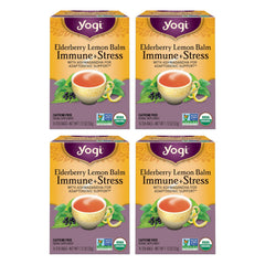 Yogi Elderberry Lemon Stress Tea box front with four-pack packaging for daily ritual