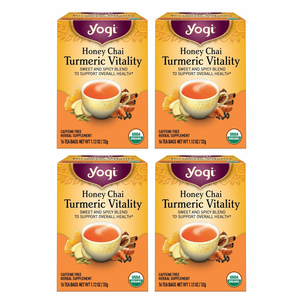 Yogi Honey Chai Turmeric Vitality Tea box ready for a comforting daily ritual