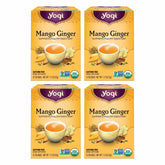 Yogi Mango Ginger tea bags ready to brew a vibrant cup after meals