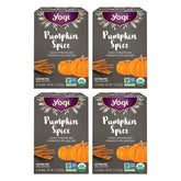 Yogi Pumpkin Spice Tea four-pack packaging highlights gift option.