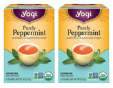 Yogi Purely Peppermint Tea tea bag close-up for a refreshing post-meal ritual