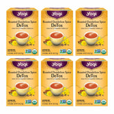 Yogi Roasted Dandelion Spice DeTox Tea package front for daily wellness.