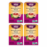 Yogi Spiced Blackberry Focus tea bag close-up for a focus-friendly pick-me-up.