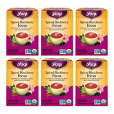 Yogi Spiced Blackberry Focus Tea pack—organic blend for focus.