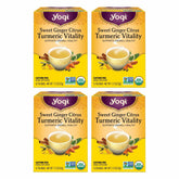 Yogi Sweet Ginger Citrus Turmeric Vitality bottle showing warm spices for daily wellness.