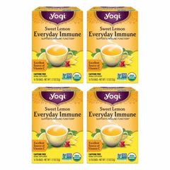 Yogi Sweet Lemon Everyday Immune tea pack shown for daily citrus flavor and immune routine.