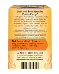 Brewing Yogi Sweet Tangerine Positive Energy tea for a mood lift.