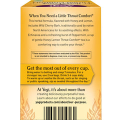 Close-up of Yogi tea bag with lemongrass and peppermint leaves.