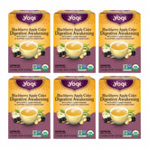 Yogi Tea Blackberry Apple Cider Digestive Awakening box with tea bags for a caffeine-free fruity ritual.
