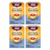 Yogi Tea Honey Lavender Stress Relief pack promotes calm evenings with an organic blend.