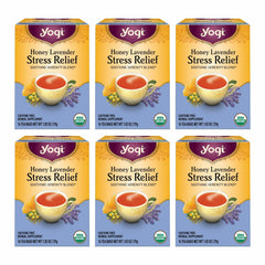 Yogi Tea Honey Lavender Stress Relief tea bag for a soothing evening ritual