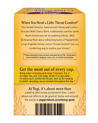 Yogi Tea Honey Lemon Throat Comfort honey and lemon notes for natural sweetness