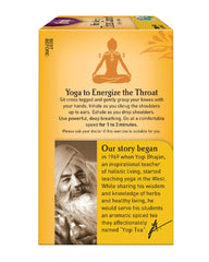 Yogi Honey Lemon Throat Comfort ingredients closeup highlights cherry bark and peppermint for throat comfort.