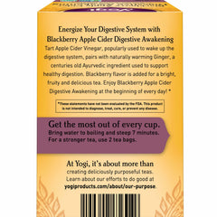 Yogi Tea ingredients including ginger and licorice for natural flavor.