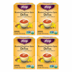 Yogi Tea Roasted Dandelion Spice DeTox tea bags ready to brew for a soothing ritual.
