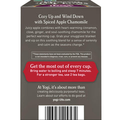 Close-up of organic ingredients in Yogi Tea Spiced Apple Chamomile for a clean, flavorful cup.