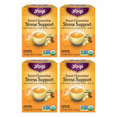 Yogi Sweet Clementine Stress Support box for convenient four-pack tea.