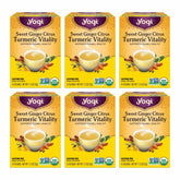 Yogi Sweet Ginger Citrus Turmeric Vitality six-pack bundle box.