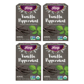 Yogi Vanilla Peppermint tea bags in festive box for cozy winter sipping