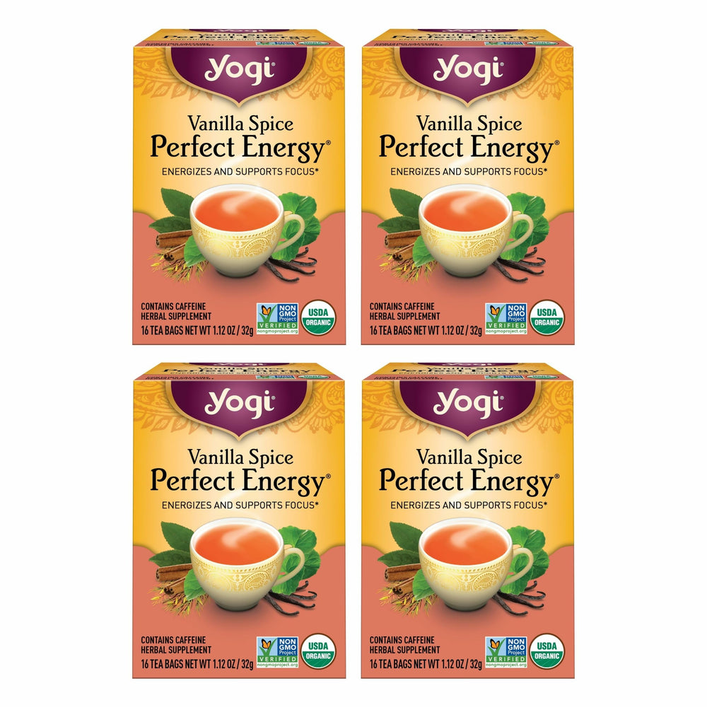 Yogi Vanilla Spice Perfect Energy tea pack for a cozy morning ritual
