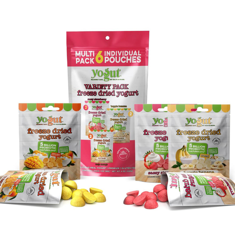 YoGut freeze dried yogurt snack strawberry on-the-go pack for quick snacks