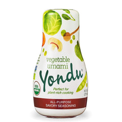 Yondu Organic Umami Seasoning bottle adds savory depth to sauces.
