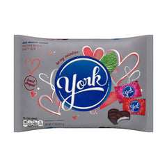 York Peppermint Hearts 11oz bag showcasing refreshing peppermint with dark chocolate