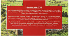 Yorkshire Tea Africa India Sri Lanka blend for bold flavor.