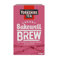 Yorkshire Tea Cherry Bakewell Brew pillow tea bags for a cake-inspired cup any time