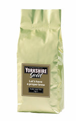 Yorkshire Gold loose leaf tea 1kg bag, ideal for a strong morning brew.