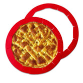 YOUFORZX pie crust shield in red protects edges for even baking.