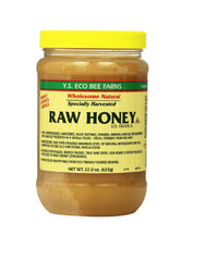 YS Eco Bee Farms raw honey 22 oz bottle for tea, baking, and daily drizzle.