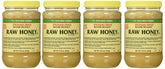 YS Royal Jelly Honey Bee raw honey jar close-up showing rich amber color for everyday sweetness.