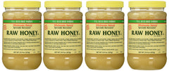 YS Royal Jelly Honey Bee raw honey jar close-up showing rich amber color for everyday sweetness.
