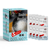 YUHO Shirataki angel hair pack shows a low-calorie, plant-based pasta substitute.
