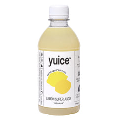 yuice Lemon Super Juice bottle on bar counter for cocktails
