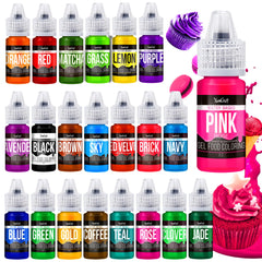 YumCraft gel set packaging shows 22 vibrant colors for decorating.