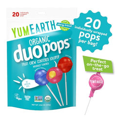 YumEarth Duo Pops individually wrapped, convenient for parties and travel.