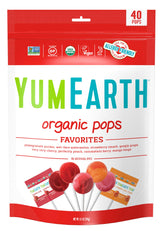 YumEarth lollipops with assorted flavors in packaging, ideal allergy-friendly classroom treat.