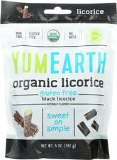 YumEarth Organic Black Licorice 5 oz bag shows allergen-free snack option for school lunches