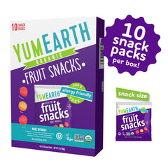 USDA Organic and Non-GMO gluten-free certifications on YumEarth packaging