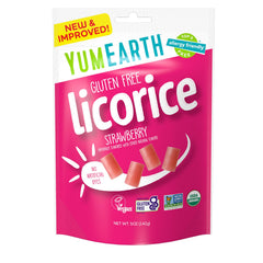 YumEarth strawberry licorice in resealable bag for easy allergy-friendly snacking