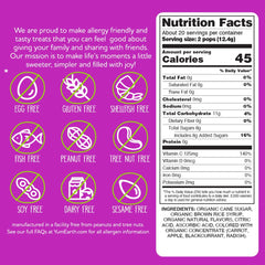 YumEarth Vitamin C Pops flavor assortment label highlighting real fruit colors