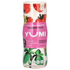 Yumi Puffs Strawberry Basil Organic packaging highlighting kid-friendly bite and organic ingredients