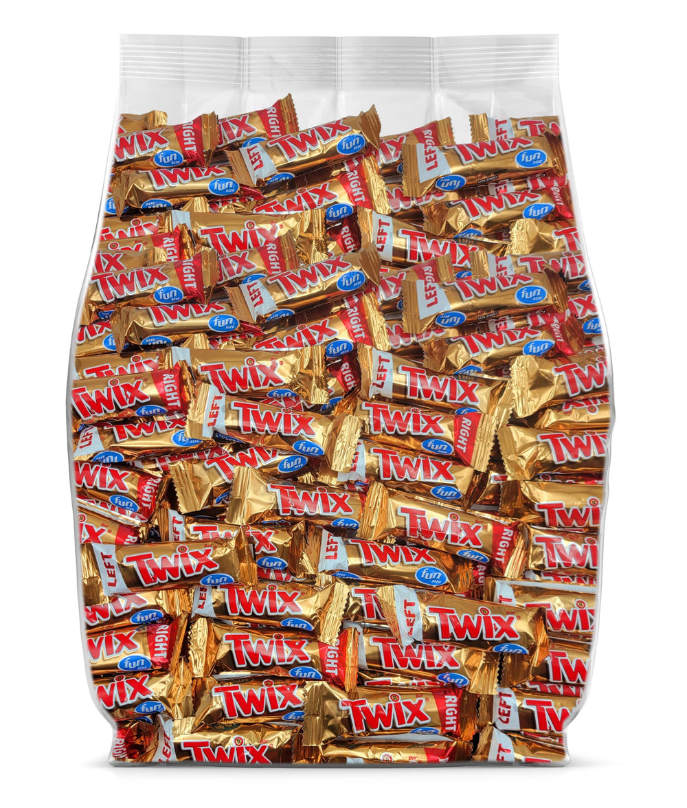 Yummy Chew TwixCandy bars bulk fun size pack, ideal for sharing at events.
