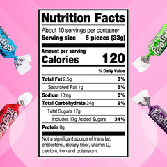YUMMYLAND FROOTIES assorted flavors display of 10 fruity taffies for parties.